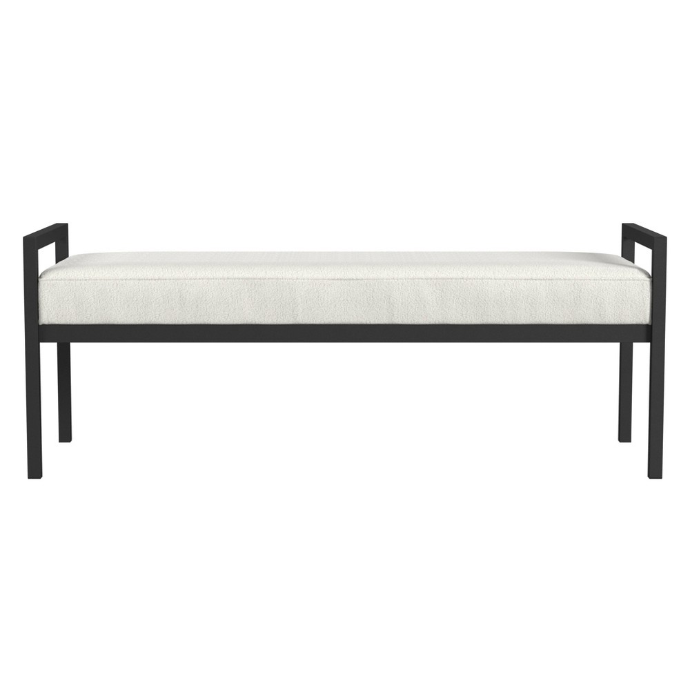 Photos - Other Furniture Modern Metal Bench Cream - HomePop