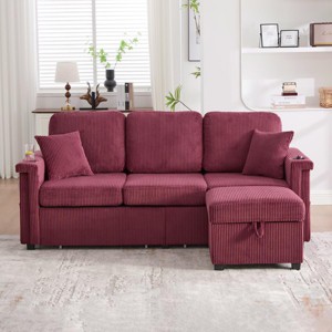 Accent Sofa Couch Modern Style with USB Charging Port, Storage Ottoman, Cup Holders for Living Room - 3irtyhousy - 1 of 4