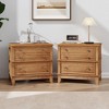NicBex Set of 1/2 Wood Nightstand,Storage Cabinet Side Table with 3 Drawer for Bedroom,Living Room,Entryway,Brown - 2 of 4