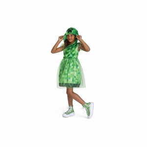 Minecraft Minecraft Creeper Hooded Dress Child Costume - 1 of 4