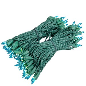 Novelty Lights RetroGlo® LED Mini Lights 100 Light on Green Wire 50 Feet Long - 1 of 4