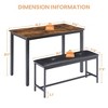 Dining Table Set 3 Piece Kitchen Dining Room Table Set With 2 Dining Benches Farmhouse 4-Person Rectangle Dinette For Living Room Small Space - 3 of 4