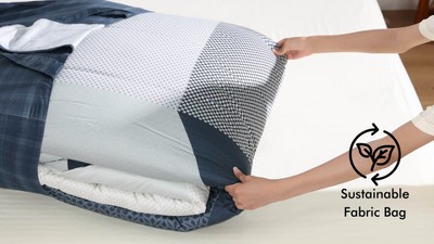 Geo Fusion Navy and Gray Cotton King Comforter Set