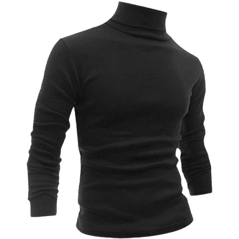 Lars Amadeus Men's Turtleneck Top Slim Fit Long Sleeve Pullover