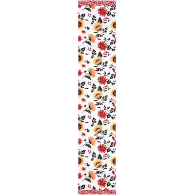 The Lakeside Collection Jacobean Sunflower Set of 4 Placemats and Runner - Runner
