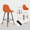 Resenkos Counter Bar Stools, Counter Stool,Counter Stools,Set of 2 Bar Stools with Back and Footrest, 25.5" Armless Barstool Chairs,Orange Brown - 4 of 4