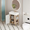 Whisen 21.6" Freestanding Bathroom Vanity with Ceramic Sink with Soft-Close Wave-Pattern Door and Open Left Side Storage - 4 of 4