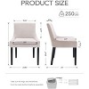 Set of 2 Modern Corduroy Upholstered Accent Dining Chairs with Mid Back and Wood Legs, Side Chairs for Living Room or Dining Room - Beige - 3 of 4