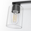 DORESshop Modern 3-Light Vanity Wall Lamp, Matte Black Finish Vabity Light with Clear Glass Shade, Perfect for Bathroom, Bedroom, and Dressing Mirror - 3 of 4