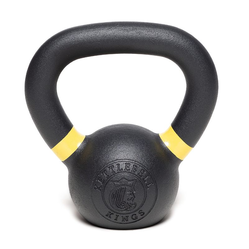 Kettlebell Kings 60lb Powder Coated Kettlebells with Durable Grip & Rust Prevention, Black and Brown, 1 of 5