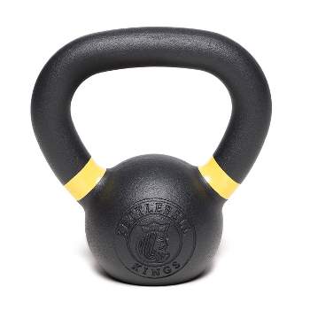 Kettlebell Kings 60lb Powder Coated Kettlebells with Durable Grip & Rust Prevention, Black and Brown