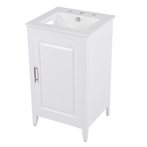Dexmalle White 20.3" Bathroom Vanity with Door Shelf - 1 of 4