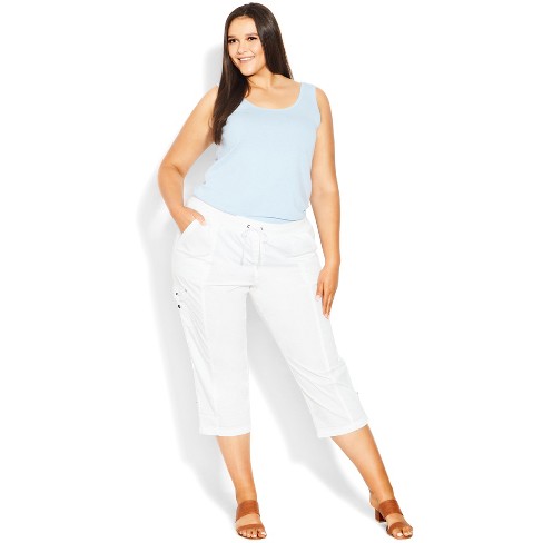 Avenue | Women's Plus Size Capri Ctn Roll Up - 30w : Target