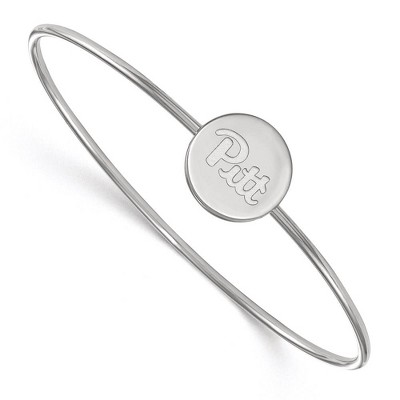Black Bow Jewelry Sterling Silver Pittsburgh Panthers NCAA Bangle Bracelet 7 Inch
