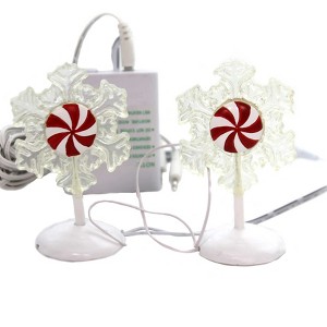 Department 56 Accessory 3.75 In Lit Peppermint Snowflakes Village Lit Village Accessories - 1 of 2
