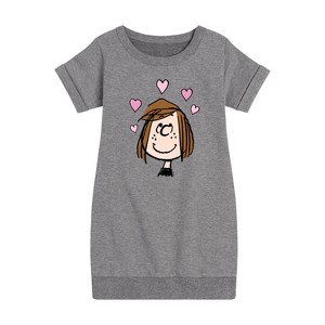 - Peanuts - Patty Valentines Graphic Short Sleeve Fleece Dress - 1 of 4