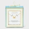14K Gold Dipped Cubic Zirconia Butterfly Necklace - Gold - 3 of 4