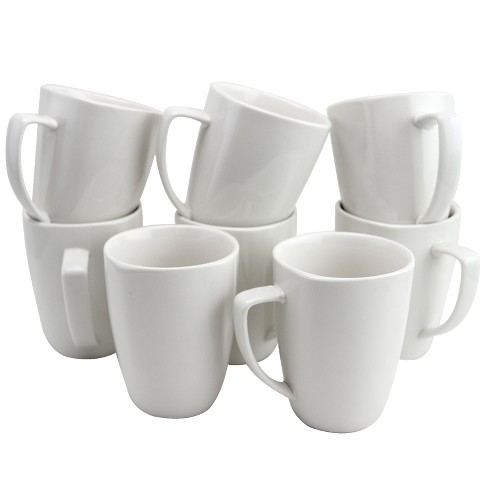 Gibson 8 PC 12 oz Mug Set - Square - White - Fine Ceramic