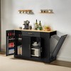 ORRD 53'' Black Kitchen Island with Drawers & Trash Can Storage, Modern Farmhouse Style - 3 of 4