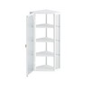 TIRAMISUBEST White Wall Mounted Corner Cabinet with Glass Door & 4-Tier Storage - Space Saving Buffet Cabinet for Bedroom - 4 of 4