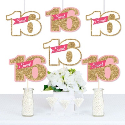 Big Dot of Happiness Sweet 16 - Decorations DIY 16th Birthday Party Essentials - Set of 20