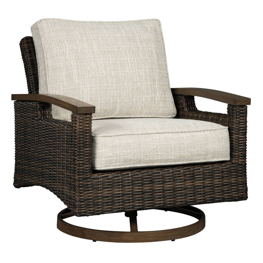 Paradise Trail 2pk Swivel Lounge Chair Medium Brown Signature Design by Ashley