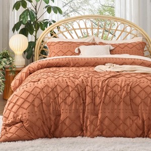 Bedsure | 3Pcs Comforter Bedding Set with Intricate Solid Embroidery - 1 of 4