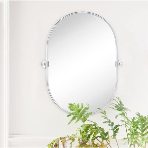 TEHOME Pill Oval Metal Framed Tilting Wall Mounted Bathroom Vanity Mirror - 1 of 4