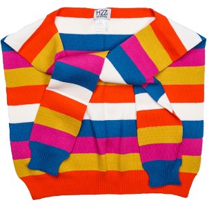 Pavilion Gift Company - Sorbet Stripes - 17" x 41" Faux Sweater Scarf - Sweaters and Shawls - 1 of 4