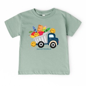 The Juniper Shop SmileyWorld School Dump Truck Toddler Short Sleeve Tee - 1 of 4