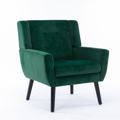 NicBex Velvet Accent Chair Modern Upholstered Armchair with Metal Legs,Side Chair with Lounge Seat for Living Room,Bedroom