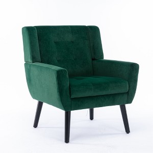 NicBex Velvet Accent Chair Modern Upholstered Armchair with Metal Legs,Side Chair with Lounge Seat for Living Room,Bedroom - 1 of 4