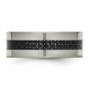 Black Bow Jewelry Men's 8mm Titanium & Black Carbon Fiber Flat Standard Fit Band - 3 of 4