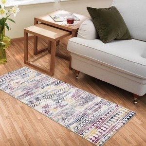 Bedroom Carpet, Indoor Bohemian Style Carpet, Soft Non-Slip, Machine Washable, Bedroom/Office/Living Room/Dining Room Soft Decorative Carpet - 1 of 4