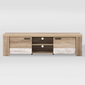 Joliet Duotone TV Stand for TVs up to 80" Beige/White - CorLiving - 1 of 4