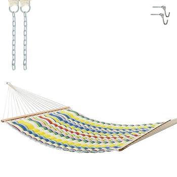 11.3' Pillowtop Outdoor Fabric Hammock Summer Stripe Yellow/Red/Blue - Threshold™
