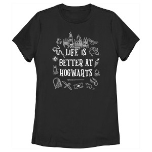 Women's Harry Potter Life is Better at Hogwarts Icons T-Shirt - 1 of 4