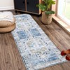Washable Vintage Oriental Rug Non Slip Low Pile Rug Soft Throw Floor Cover Retro Medallion Foldable Indoor Carpet for Living Room Bedroom Nursery - 2 of 4