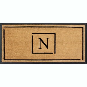 A1HC Natural Coir Monogrammed Doormat, Anti-Shed Treated Durable Front Door Mat for Outdoor Entrance, Easy to Clean Entrymat 24"x48" - 1 of 4