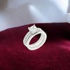 Slickblue Women's Bridal Triple Ring Set, Clear 2 Ct. Princess Cut CZ, 7mm Band Width, Size 5-11 - 3 of 3