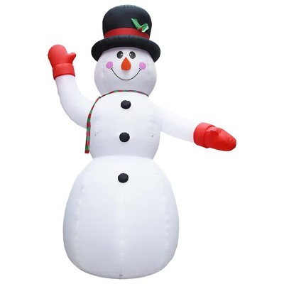 vidaXL Weather-Resistant XXL Christmas Inflatable Snowman - Easy Self-Inflatable LED Outdoor Display - 236.2 Inches Tall