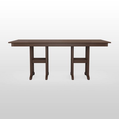 Mahogany 37" x 72" Farmhouse Outdoor Dining Table with Plank Top
