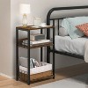 HDZNVF Brown Side Table With Charging Station, Record Player Stand With Vinyl Storage - 3 of 4