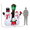 7FT Inflatable Snowman Family with LED Lights, Bird & Birdhouse for Outdoor Christmas Yard Decoration - 3 of 4