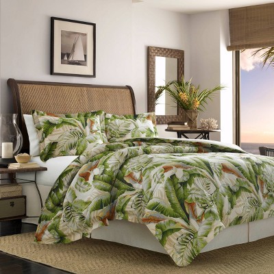 Tommy Bahama Queen Palmiers Comforter Set Green - Tommy Bahama: Tropical Botanical Bedding, Reversible Midweight Cotton, 4-Piece Set — фото 2