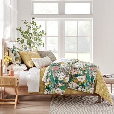 Ochre Full Microfiber Waffle Quilt and Sham Set