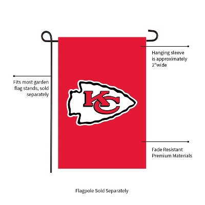 Kansas City Chiefs Garden Applique Flag- 12.5 x 18 Inches Outdoor Sports Decor for Homes and Gardens