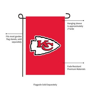 Kansas City Chiefs Garden Applique Flag- 12.5 x 18 Inches Outdoor Sports Decor for Homes and Gardens - 1 of 4