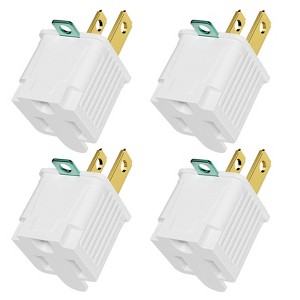 Itopfox 2 to 3 Prong Outlet Adapter, Polarized Grounded Plug Converter for Household & Workshops, ETL Listed, 4-Pack, White - 1 of 4