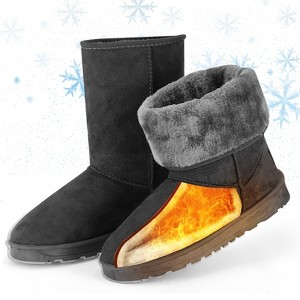 NPolar Women Ladies Snow Boots Waterproof Faux Suede Mid-Calf Boots Fur Warm Lining Shoes - 1 of 4